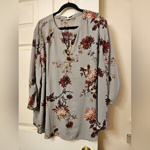 Maurices gray floral blouse 3x